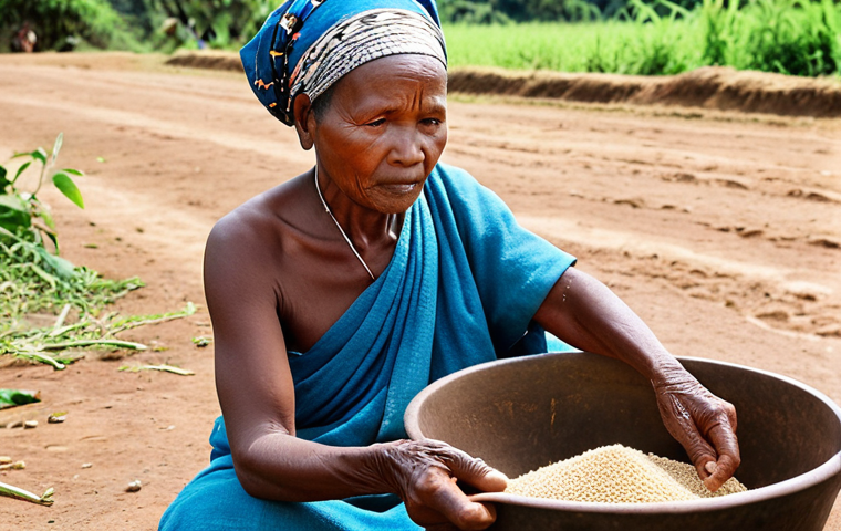 **

A Tanzanian grandmother, her face etched with wisdom, skillfully preparing Uji using traditional methods. Show the process, from grinding grains to the fermentation stage, emphasizing the cultural significance of Uji preparation. The background should feature a simple, rural setting.

**